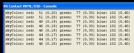 RGB values are displayed on the console